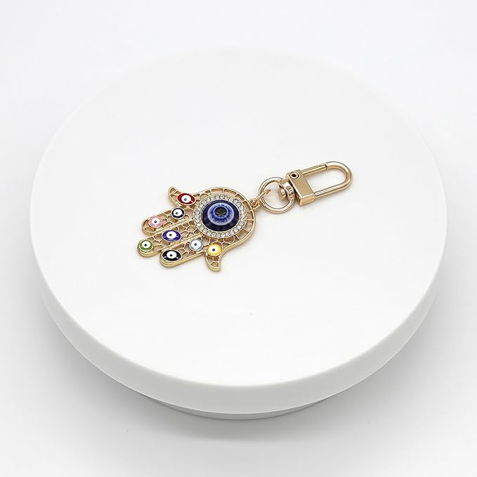 Evil Eye Keychain Hamsa Hand keychain Protection Charm for Men Women Car Key Ring Bag Purse Accessories