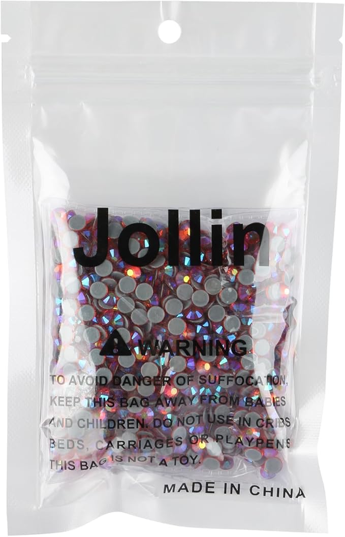 Jollin Hot Fix Crystal Flatback Rhinestones Glass Diamantes Gems 4.8mm(20ss 1440pcs, Red AB)