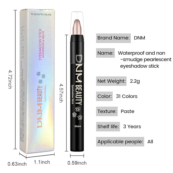 Champagne Silver Shimmer Cream Eye Shadow Stick Makeup for Women, Shimmer Eyeliner Pencil Eyeshadow Brightener Stick for Eyes, Waterproof Eyeshadow Applicator Blendable, sombras para ojos 60#