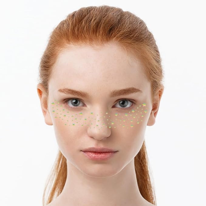 Fake Stars Freckles Face Tattoo Glitter Freckles Sparkle Makeup Patches Face Glitter Speckles Patches for Women