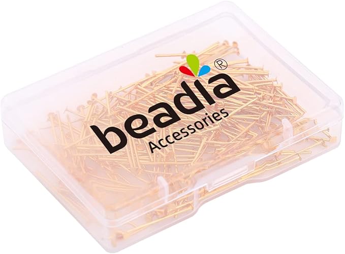 18K Gold Plated Flat Head Pins Non Tarnish 25mm 200pcs for Jewelry Making Findings