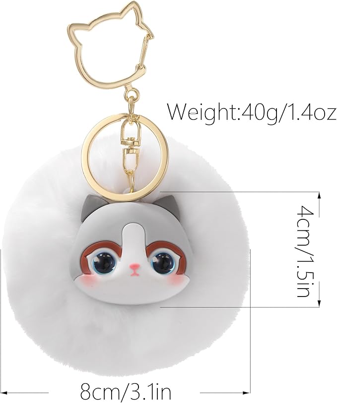 Cat Keychain bag charms for handbags Cute Keychains for Women Kawaii Cat Backpacks Accessories cat plush keychain