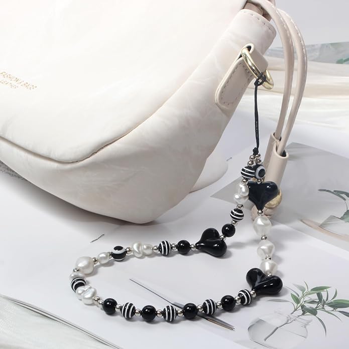 Cute Digital Camera Wrist Strap,Beaded Phone Charms wristlet Strap,Kawaii Bracelet Wrist Lanyard,Charm Holder for Women