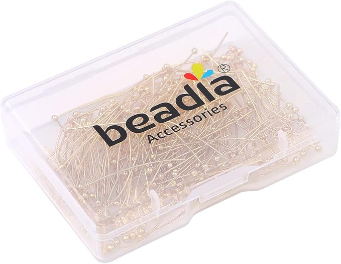 14K Gold Plated Ball Head Pins Non Tarnish 30mm 200pcs for Jewelry Making Findings