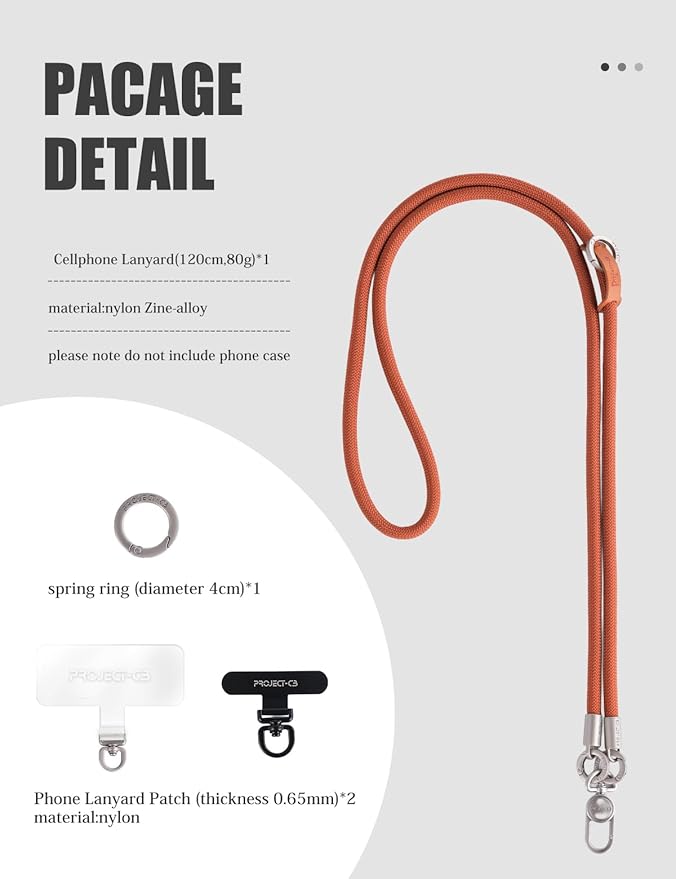 project-cb Phone Lanyard×1,Phone Tether Tab×2, Crossbody Cell Phone Lanyard,Rope Lanyard,Universal Adjustable Phone Strap (SkyBerry-S)