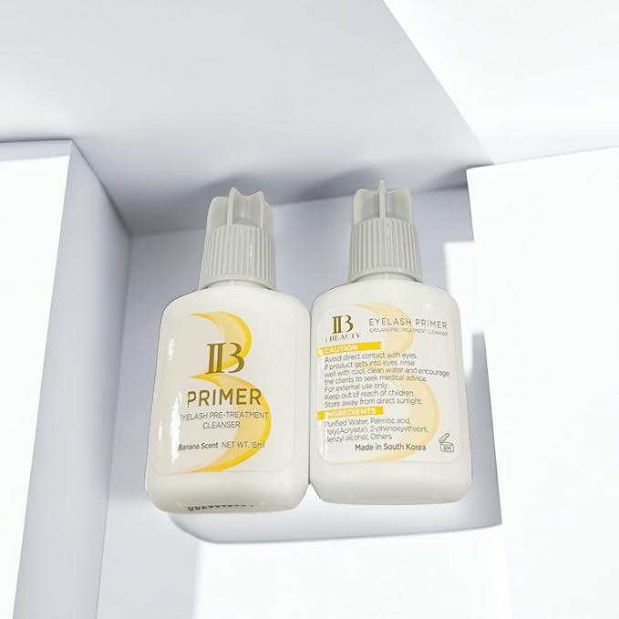 3PCS IB Beauty Eyelash Extension Glue Primer Premium With Gel Remover Clear Eyelashes Super Bonder Professinal Adhesive Hardener 3bottles/set Professional Salon Use by LAVA