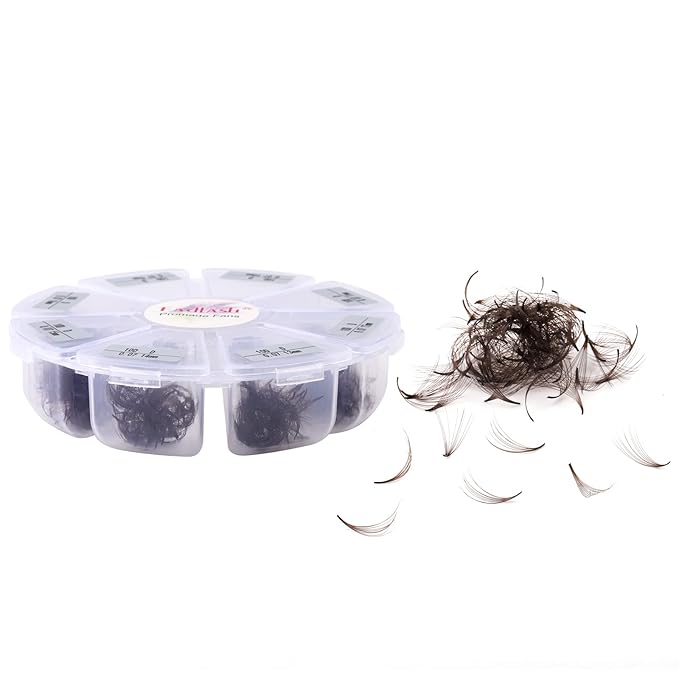 Colored Lash Extensions 10D 1000pcs Premade Fans Eyelash Extensions Brown Lash Fans Volume Mix (7D-16mm)