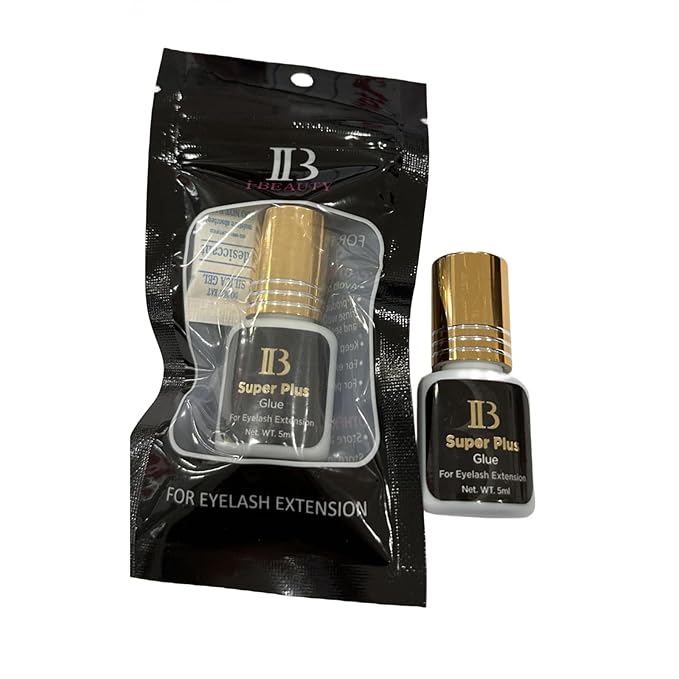 2 Pack Eyelash Extensions ibeauty Super Plus Glue 5ml, 1-2 Sec Drying Time, Keep 5-6 Weeks, Low Smoke, Professional Eyelash Extension Glue