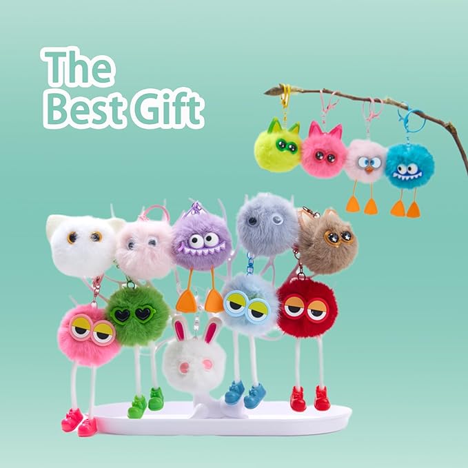 18 PCs Kids Keychains - Keychain Cute for Birthday Goodie Bags Stuffers Keychain Valentines Day Gifts for Kids Classroom Prizes Elementary Carnival Prizes in Bulk Class Prizes Backpack Treasure Box