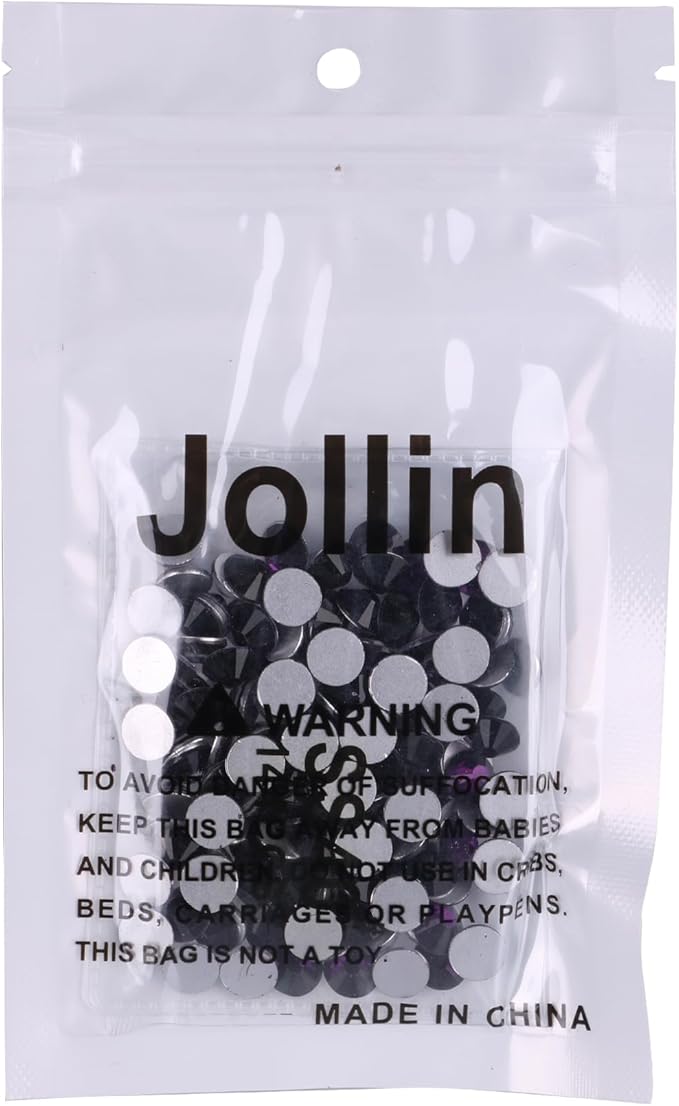 Jollin 144pcs Flatback Rhinestones Glue Fix Crystal Glass Diamantes Gems for Crafting Nail Art Crafts Decorations Clothes Shoes 8.4 mm (ss40, Amethyst)