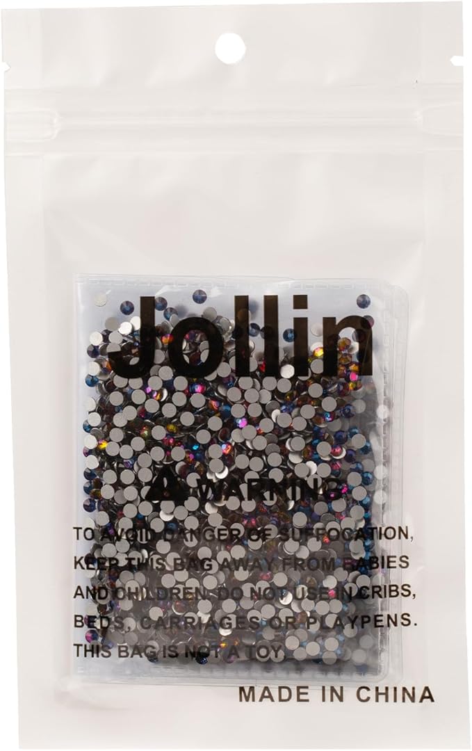 Jollin Glue Fix Crystal Flatback Rhinestones Glass Diamantes Gems for Crafting Nail Art Crafts Decorations Clothes Shoes 2.8mm (ss10 2880pcs, Blue Blaze)