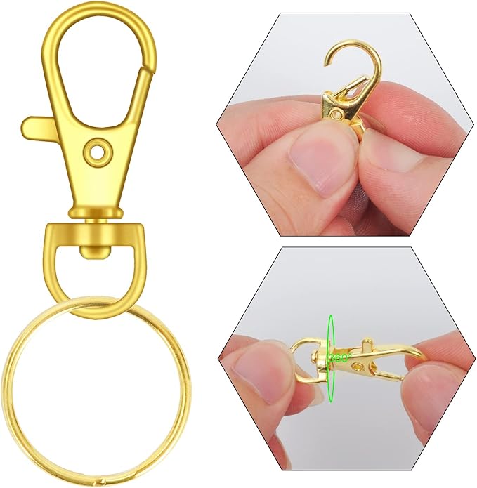 70PCS Swivel Snap Hooks with Key Rings, Metal Lobster Claw Clasp, Keychain Rings for Crafts(Mixed Color, 1.25inch(32mm)