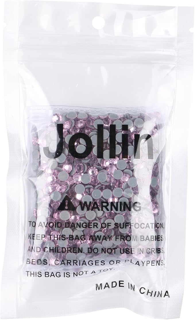 Jollin Hot Fix Crystal Flatback Rhinestones Glass Diamantes Gems 4.8mm(20ss 1440pcs, Pink)