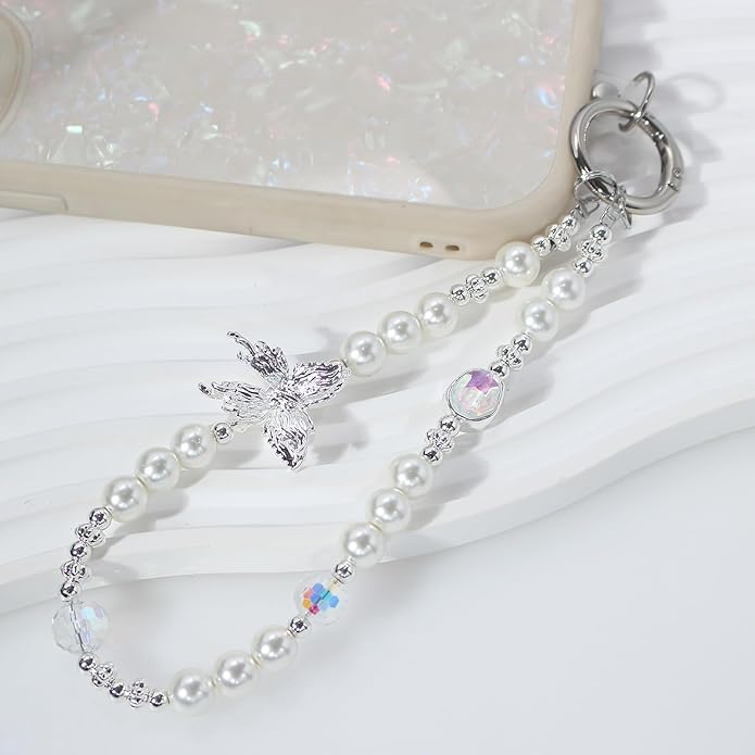 Beaded Phone Wrist Strap,Crystal Keychain Wristlet,Camera Strap Wrist,Cute Phone Chain Wristlet Purse Bag Charms