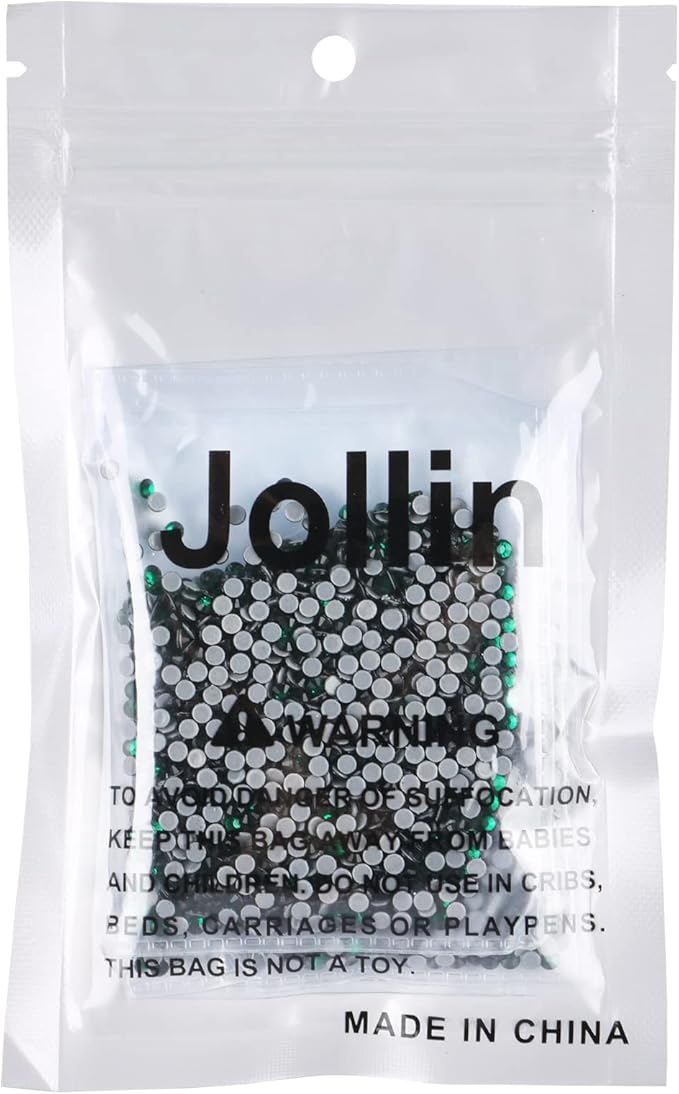 Jollin Hot Fix Crystal Flatback Rhinestones Glass Diamantes Gems 2.8mm(10ss 2880pcs, Dark Green)