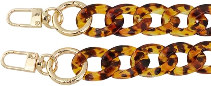 Acrylic Fishbone Leopard Print Purse Clutches Handles Purse Wallet Handle for DIY Crafts Purse Bags, 15.75"