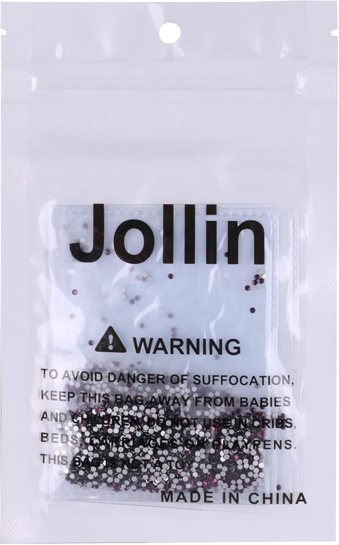 Jollin 2880pcs Flatback Rhinestones Glue Fix Crystal Glass Diamantes Gems for Crafting Nail Art Crafts Decorations Clothes Shoes 1.4 mm (ss3, Amethyst)