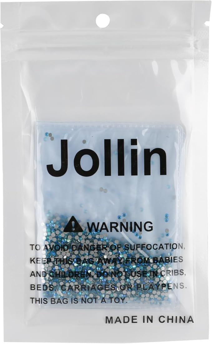 Jollin Glue Fix Crystal Flatback Rhinestones Glass Diamantes Gems for Nail Art Crafts Decorations Clothes Shoes(ss5 2880pcs, Aquamarine AB)