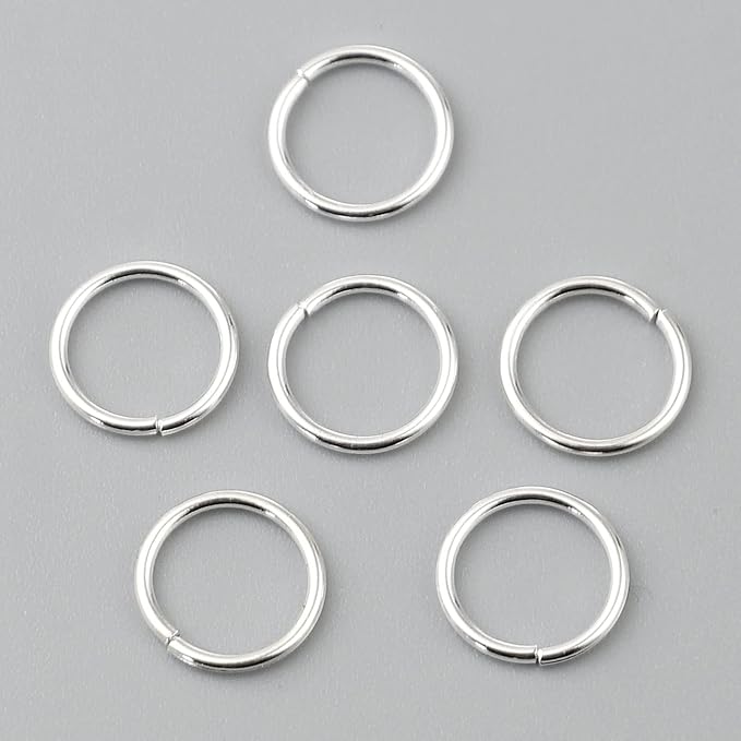HDSupplies 200 Pieces - 6mm Jump Rings Shiny Silver Tone Plated - 21 Gauge