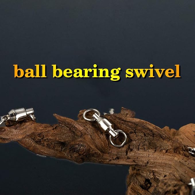 AMYSPORTS Ball Bearing Swivels Connector High Strength Stainless Steel Solid Welded Rings Barrel Swivels Saltwater Freshwater Fishing