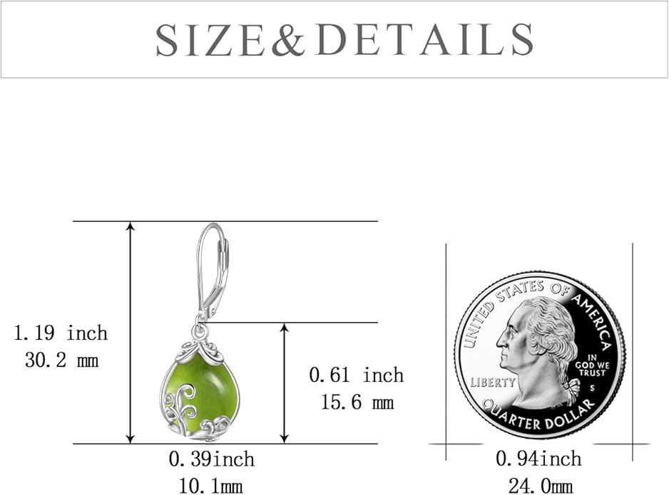 POPLYKE Celtic Filigree Teardrop Drop Dangle Earrings Sterling Silver Leverback Earrings Jewelry for Women