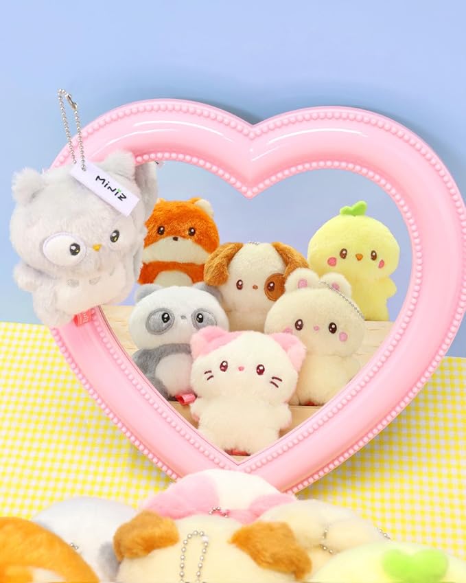 Anirollz Miniz Plush Charm Cute Stuffed Animal Keychain Kawaii Mini Bag Accessory Collectible Pocket Toy for Kids & Adults
