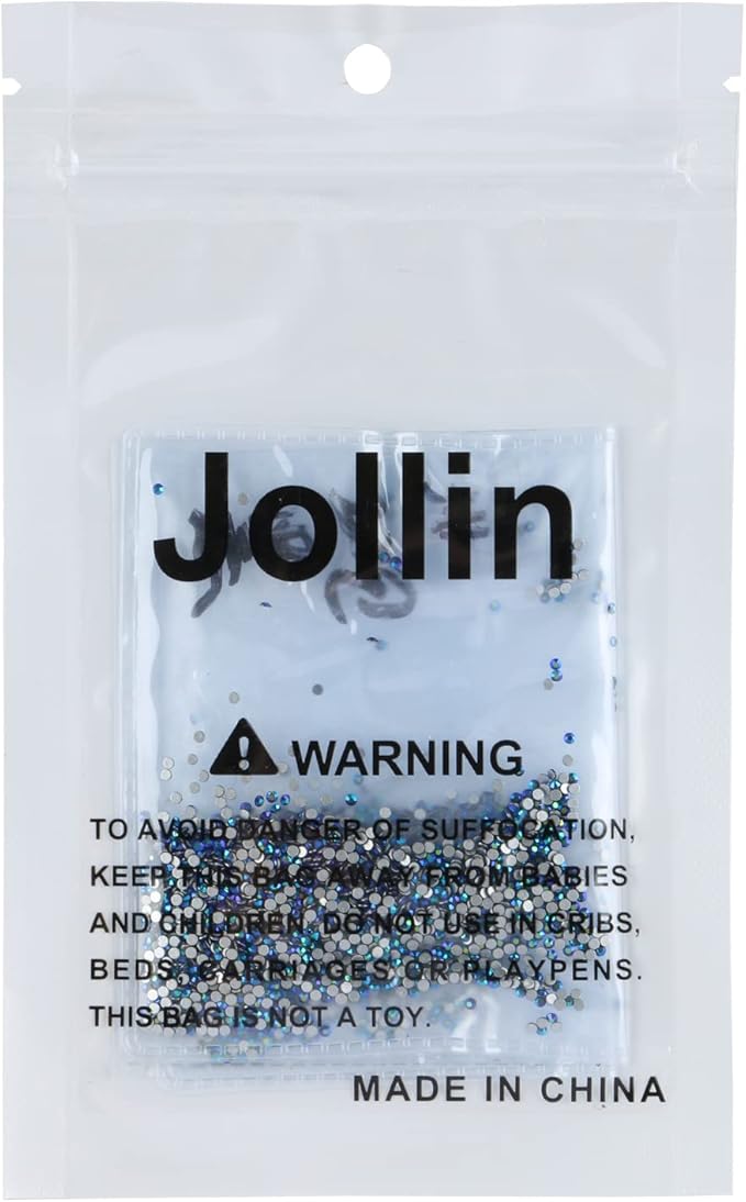 Jollin Glue Fix Crystal Flatback Rhinestones Glass Diamantes Gems for Crafting Nail Art Crafts Decorations Clothes Shoes 1.4mm (ss3 2880pcs, Jet AB)