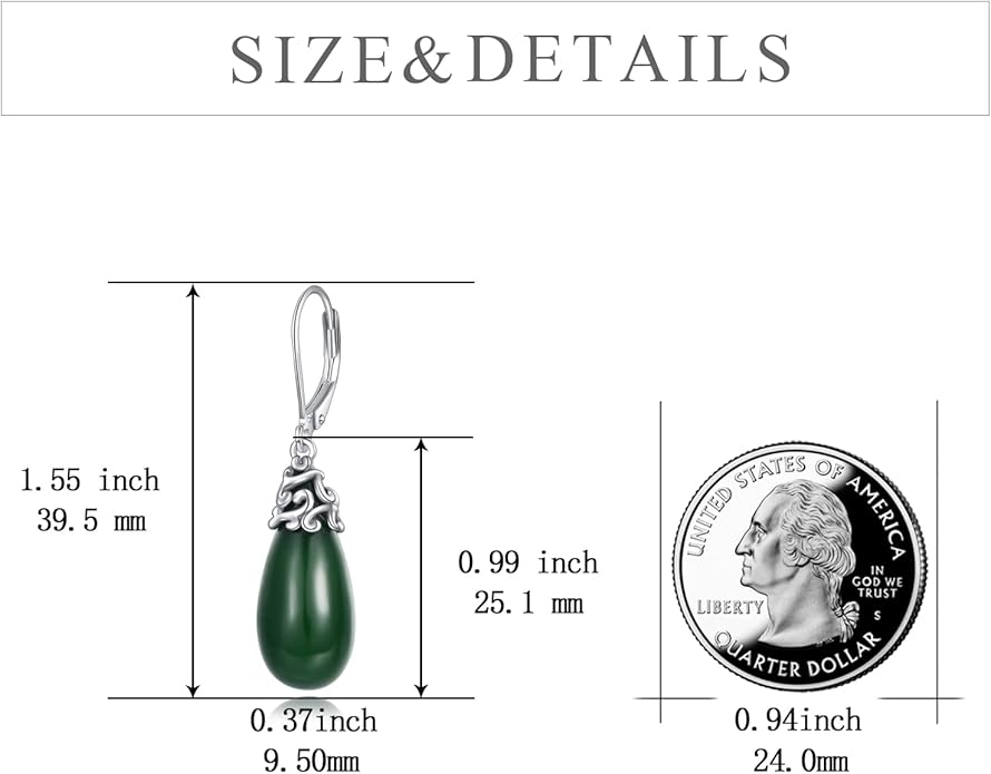 POPLYKE Celtic Filigree Teardrop Drop Dangle Earrings Sterling Silver Leverback Earrings Jewelry for Women