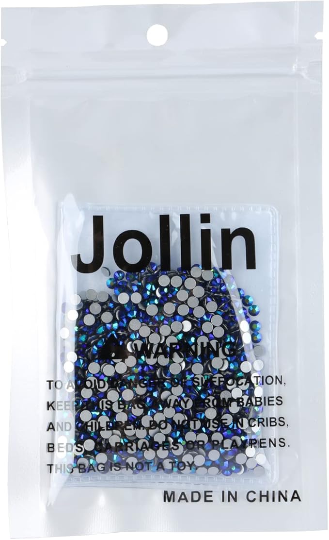Glue Fix Crystal Flatback Rhinestones Glass Diamantes Gems for Crafting Nail Art Crafts Decorations Clothes Shoes 3.2mm (ss12 1440pcs, Jet AB)