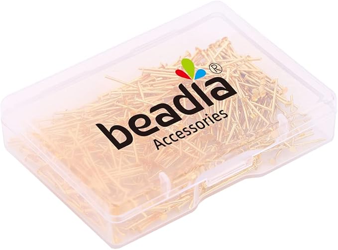 18K Gold Plated Flat Head Pins Non Tarnish 20mm 300pcs for Jewelry Making Findings