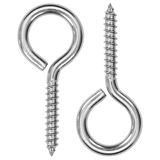 20PCS 2.55 inches Screw Eyes M5 304 Stainless Steel Eye Screws, Heavy Duty Screw, Eye Hooks Screw Eye Bolts Eye Hooks Screw, Indoor & Outdoor Uses (20, M5-2.55inch)