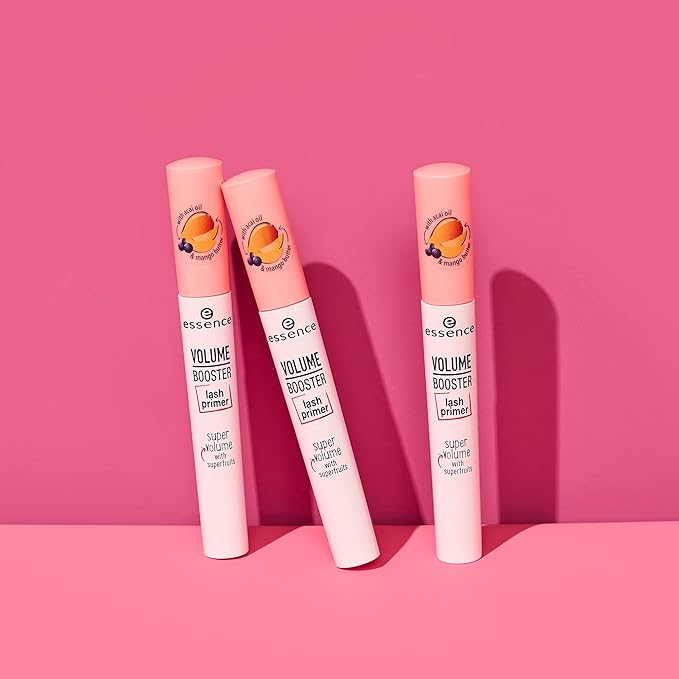 essence | Volume Booster Lash Primer Mascara | Infused with Mango Butter and Acai Oil for Nurtured Lashes | Conditioning Mascara Primer | White | Vegan | Paraben & Cruelty Free (Pack of 1)
