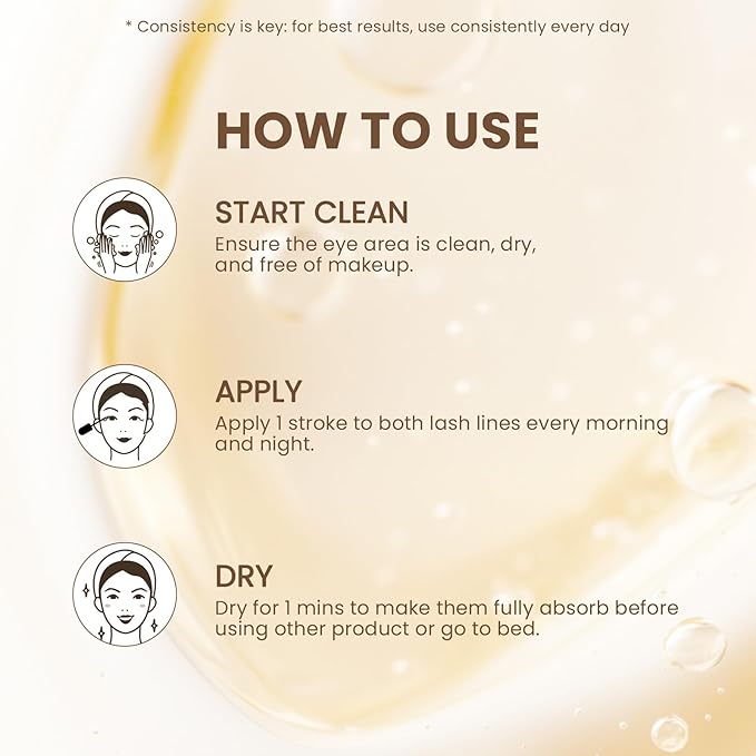 Lash Serum for Eyelash Growth, Eyelash Serum for Longer, Fuller & Stronger Lashes, With Natural Formula for Sensitive Eyes, Prostaglandin-Free, Vegan & Cruelty-Free (6ml)