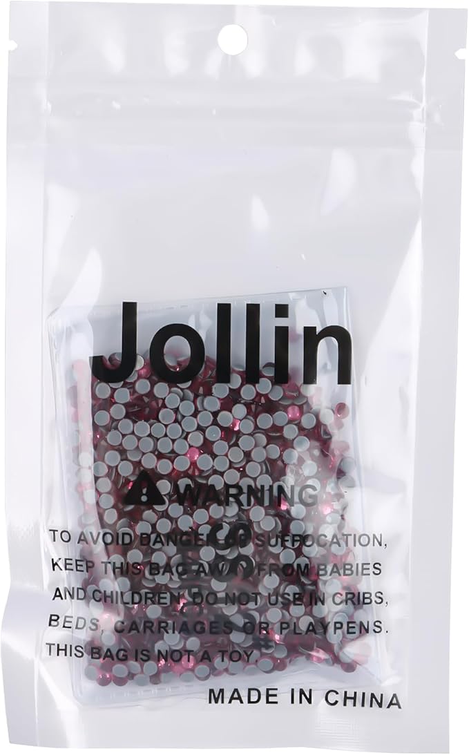 Jollin Hot Fix Crystal Flatback Rhinestones Glass Diamantes Gems 3.2mm(12ss 1440pcs, Rose)