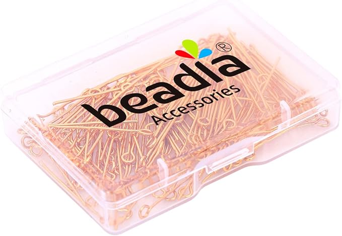 18K Gold Plated Open Eye Pins Non Tarnish 35mm 150pcs for Jewelry Making Findings