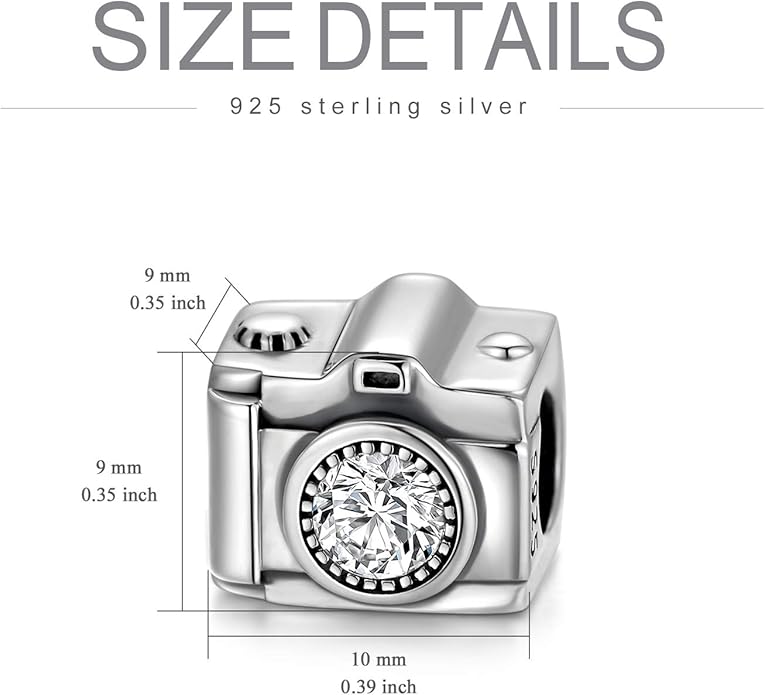 LONAGO 925 Sterling Silver Personalized Photo Charm Fit Snake Bracelet Necklace Customized Image Picture Bead for Women