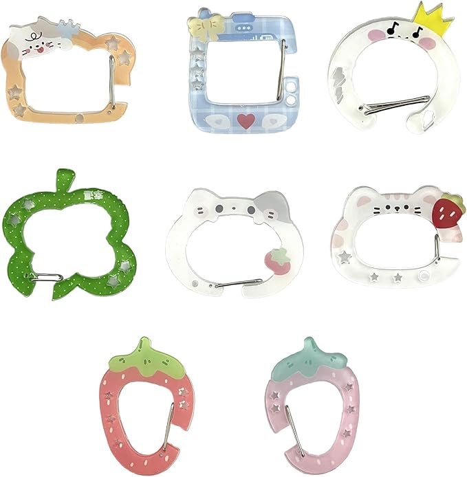 Carabiner Clip for Keys and Small Items Acrylic Pendant for Backpack Handbook Decoration Ita Bag Buckle Accessory
