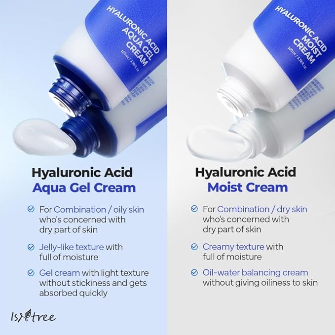 IsNtree Hyaluronic Acid Aqua Gel Cream 100ml, 3.38 fl oz | Korean Skincare | Lightweight Moisturizer | Quick-Absorbing Hydration | For Oily to Combination Skin
