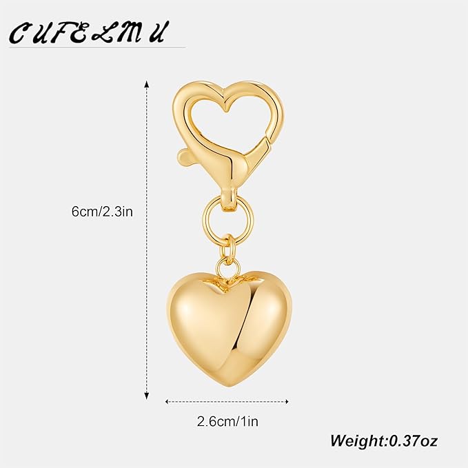 Heart KeyChain for Women Bagchain Gold Silver Fashion Keychains Accessories