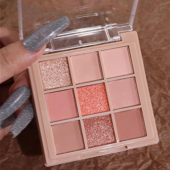 AMY'S DIARY Matte Nude Eyeshadow Palette Pink Makeup,9 Colors Matte Eyeshadow Long Lasting Eye Shadow Plattet for Girls,tween Eye Shadow makeup palette