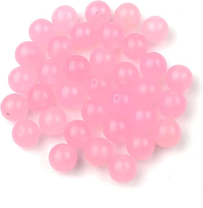 MJDCB Stone Beads 12mm 30pcs Round Pink Jade Loose Gemstone Bead Charms for Jewelry Making Bracelet Necklace Earring Pendant