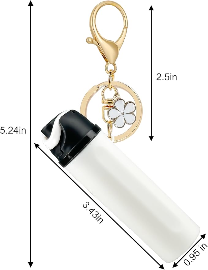 Mini Trendy Bottle Keychain Accessories Compatible with Owala Water Cute Tumbler Cup Chapstick Lip Balm Holder Charms