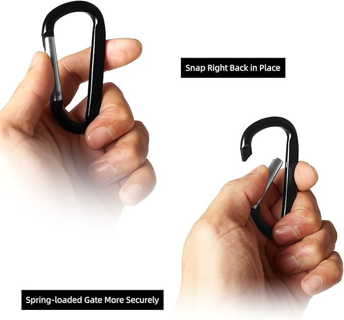 12PCS Carabiner Keychain Clip - 3" Aluminum Caribeener Key Clip,D Ring Shape Nonlocking Carabeaner Hook Buckle,Multi-Function Spring Snap Key Clips Tool for Home,Camping,Hiking,Traveling,Backpack