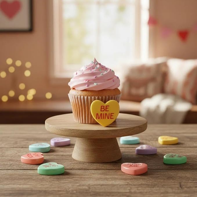 60 Pcs Conversation Mini Heart Charms Flatback, 1-Inch Resin Flatback Hearts with 6 Sweet Sayings for Valentines Day DIY Crafts, Slime Making and Scrapbooking