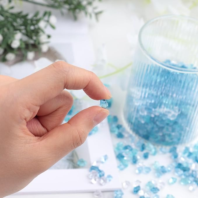 DomeStar 5000PCS Fake Ice Rocks, Mini Fake Clear and Blue Acrylic Crushed Ice Rocks for DIY Craft Wedding Vase Fillers