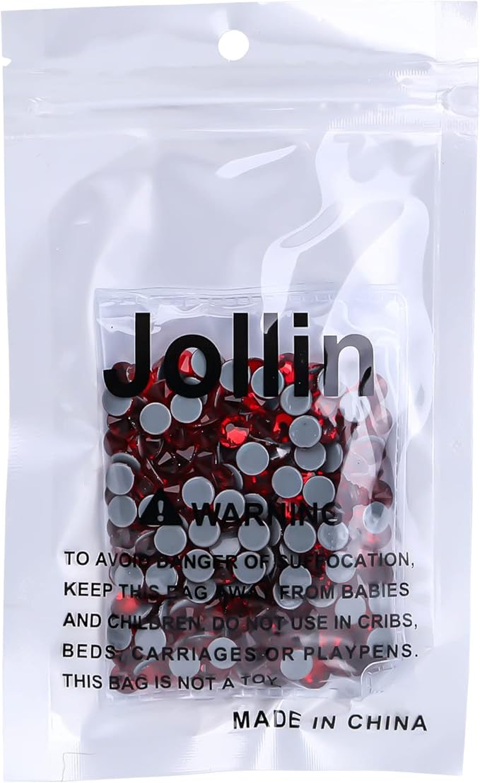 Jollin Hot Fix Crystal Flatback Rhinestones Glass Diamantes Gems 6.4mm(30ss 288pcs, Red)