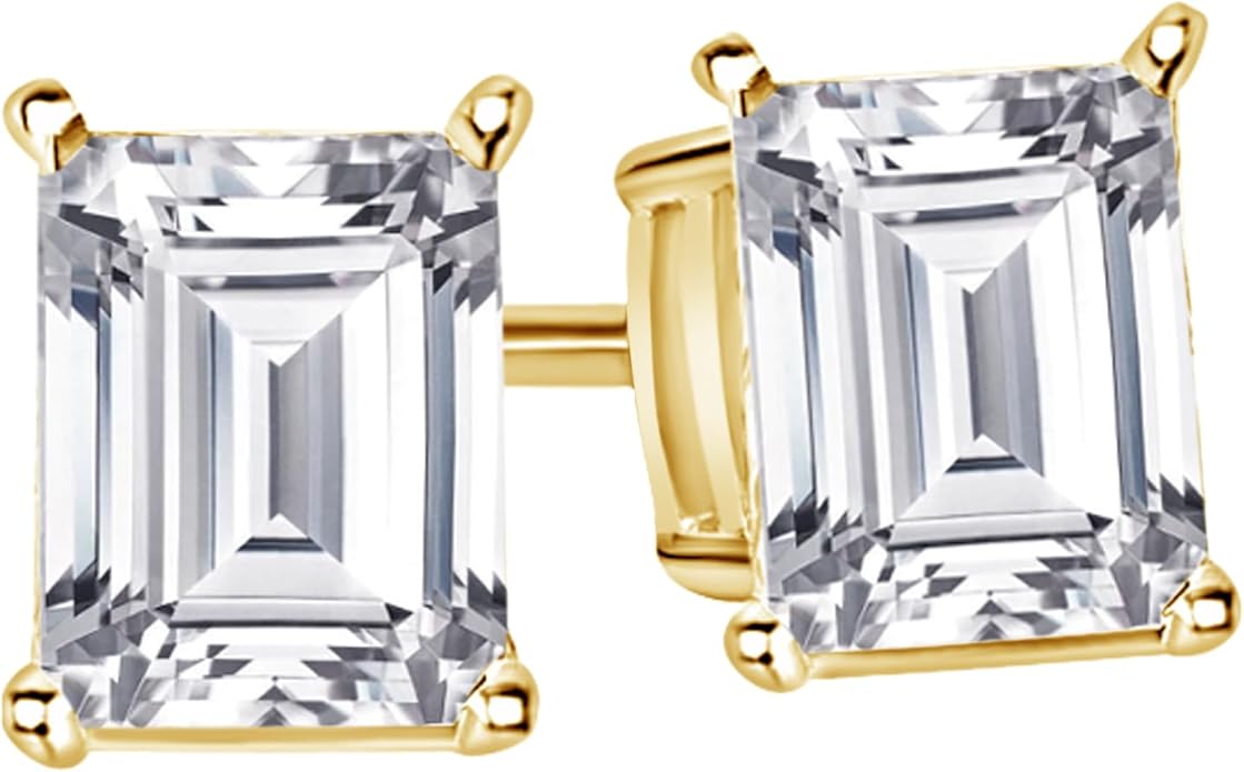 Houston Diamond District 1 to 10 Carat IGI Certified LAB GROWN Diamond Stud Earrings for women 4 Prong Push Back (E/F Color VS2/SI1 CLARITY)