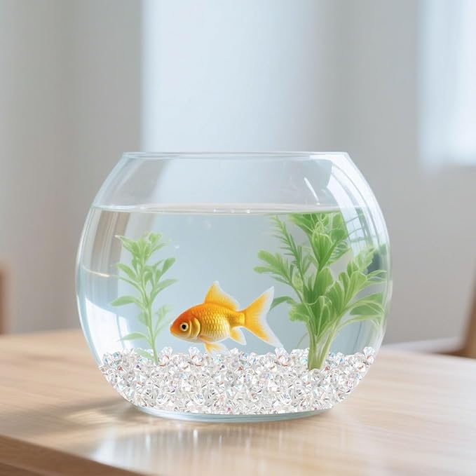 DomeStar 4200PCS Clear Fake Ice, Iridescent Acrylic Fake Diamonds, Vase Fillers, Crushed Ice Rocks Plastic Gems for Centerpiece Fish Tank Table Scatter Photography Props Display Decoration