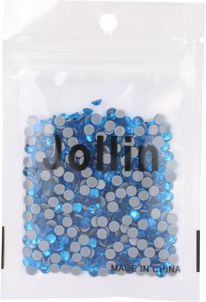 Jollin Hot Fix Crystal Flatback Rhinestones Glass Diamantes Gems 4.0mm(16ss 576pcs, Capri Blue)