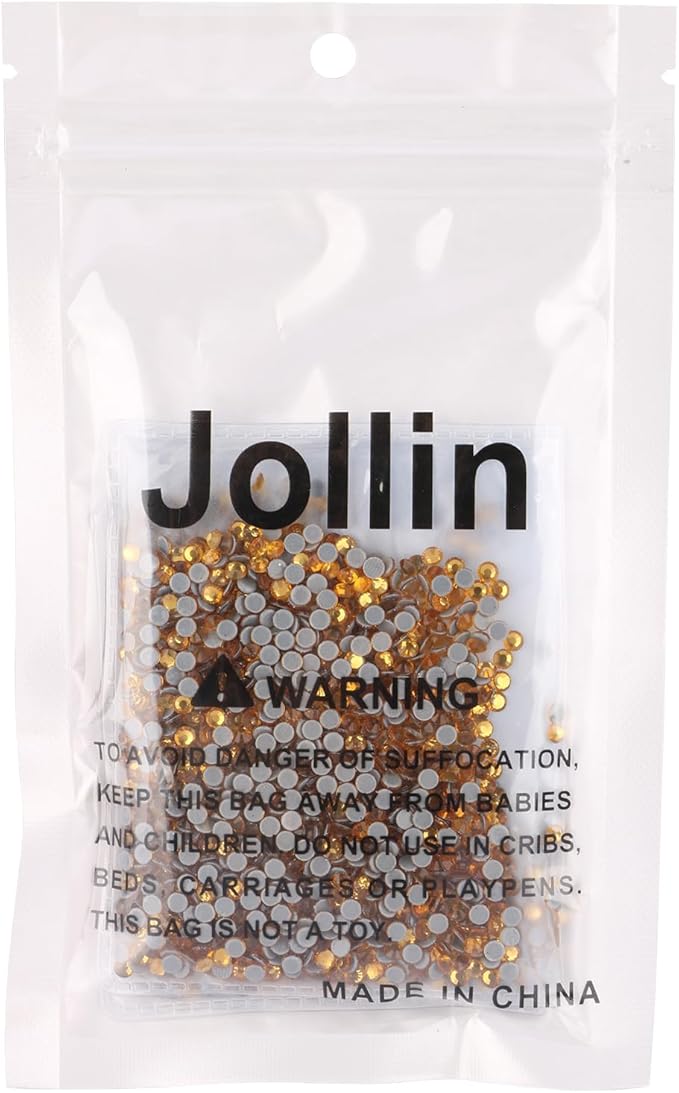 Jollin Hot Fix Crystal Flatback Rhinestones Glass Diamantes Gems 2.8mm(10ss 2880pcs, Topaz)